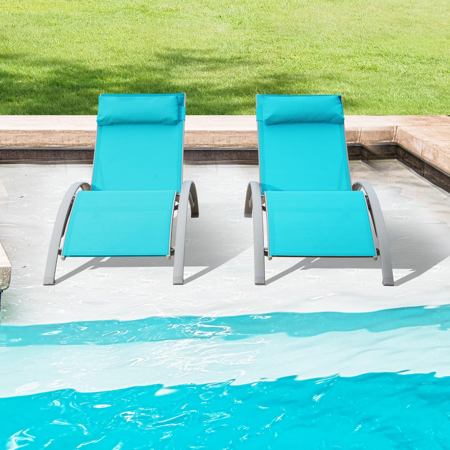 Deck Chair Lounger - كراسي استلقاء خارجية من الألومنيوم مقاومة