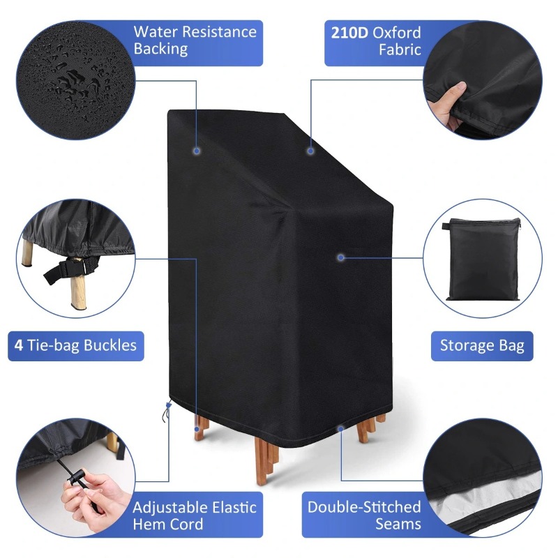 Outdoor Furniture Cover Waterproof - غطاء حماية من الغبار للكراسي المتراصة