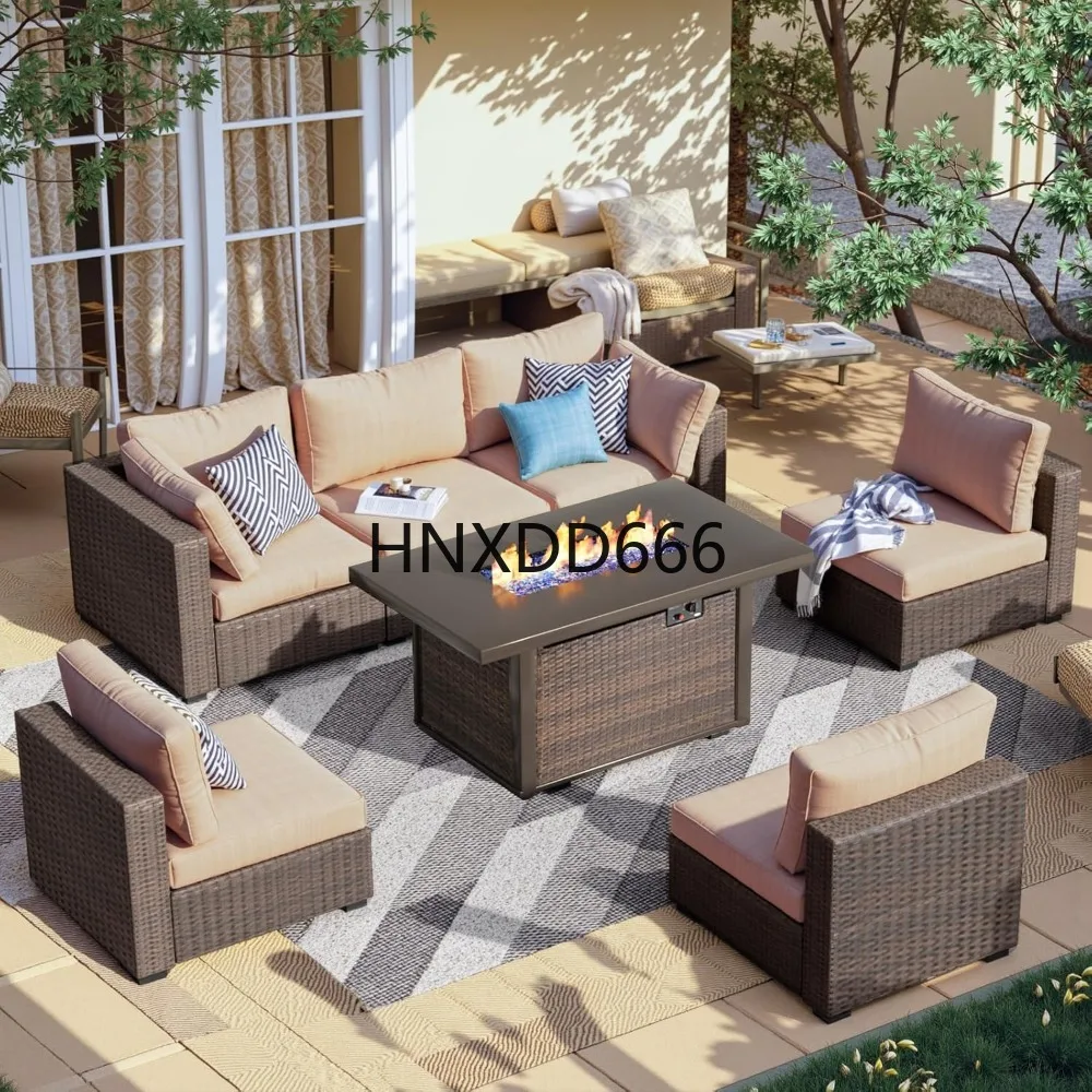 Outdoor Furniture Fire Pit Set - طقم أثاث فناء مكون من 7