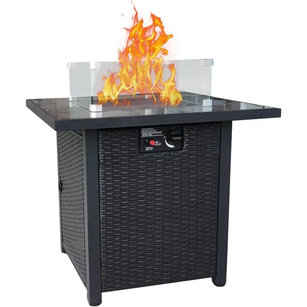 Outdoor Furniture Fire Pit Set - طقم أثاث خارجي من الخوص، أريكة