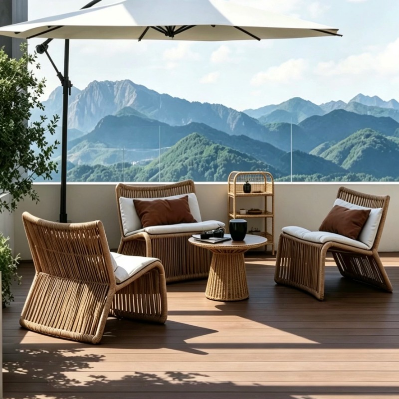 Outdoor Furniture One Piece - مجموعة أثاث خارجية من الروطان بتصميم
