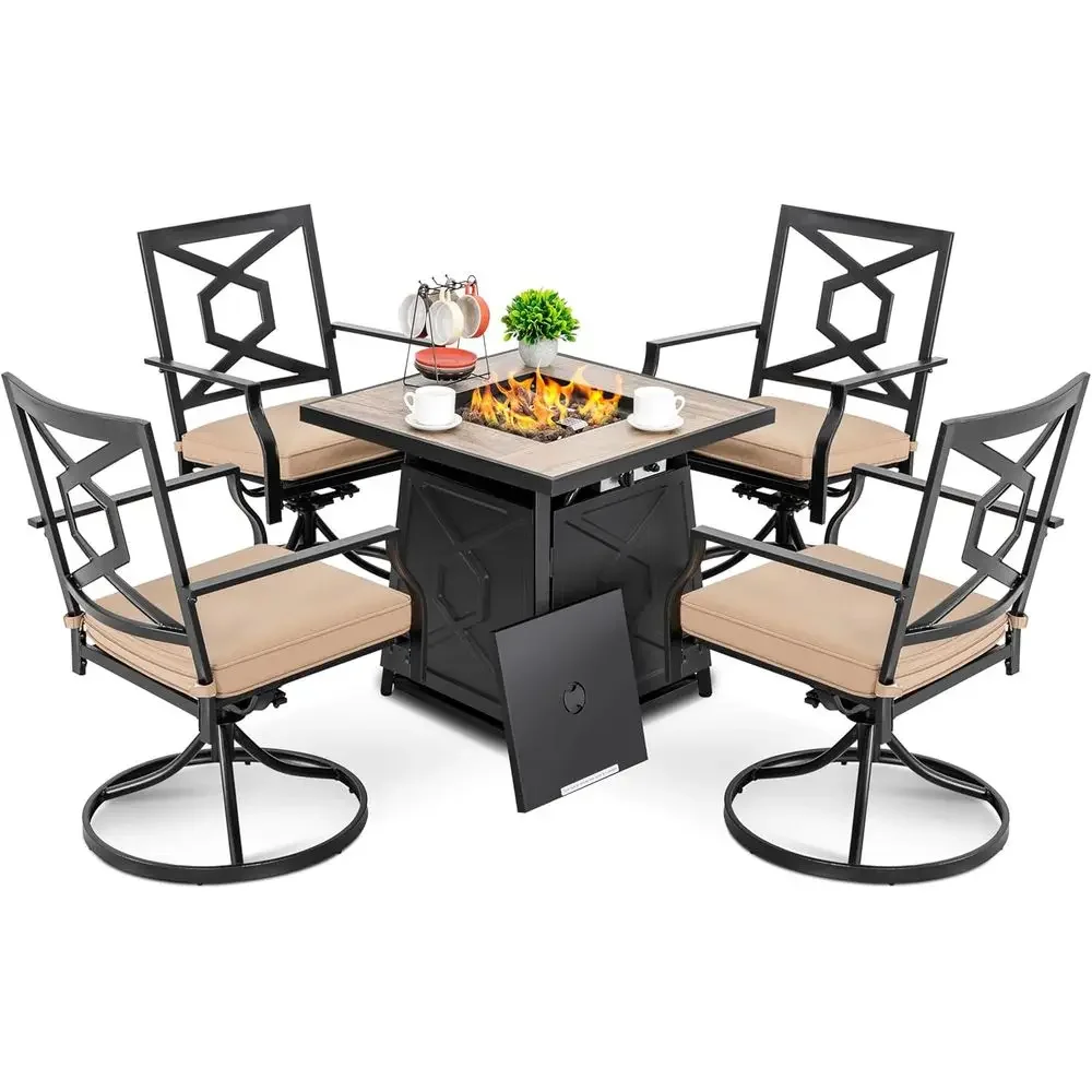 Outdoor Furniture Fire Pit Set - طقم أثاث خارجي مكون من 5