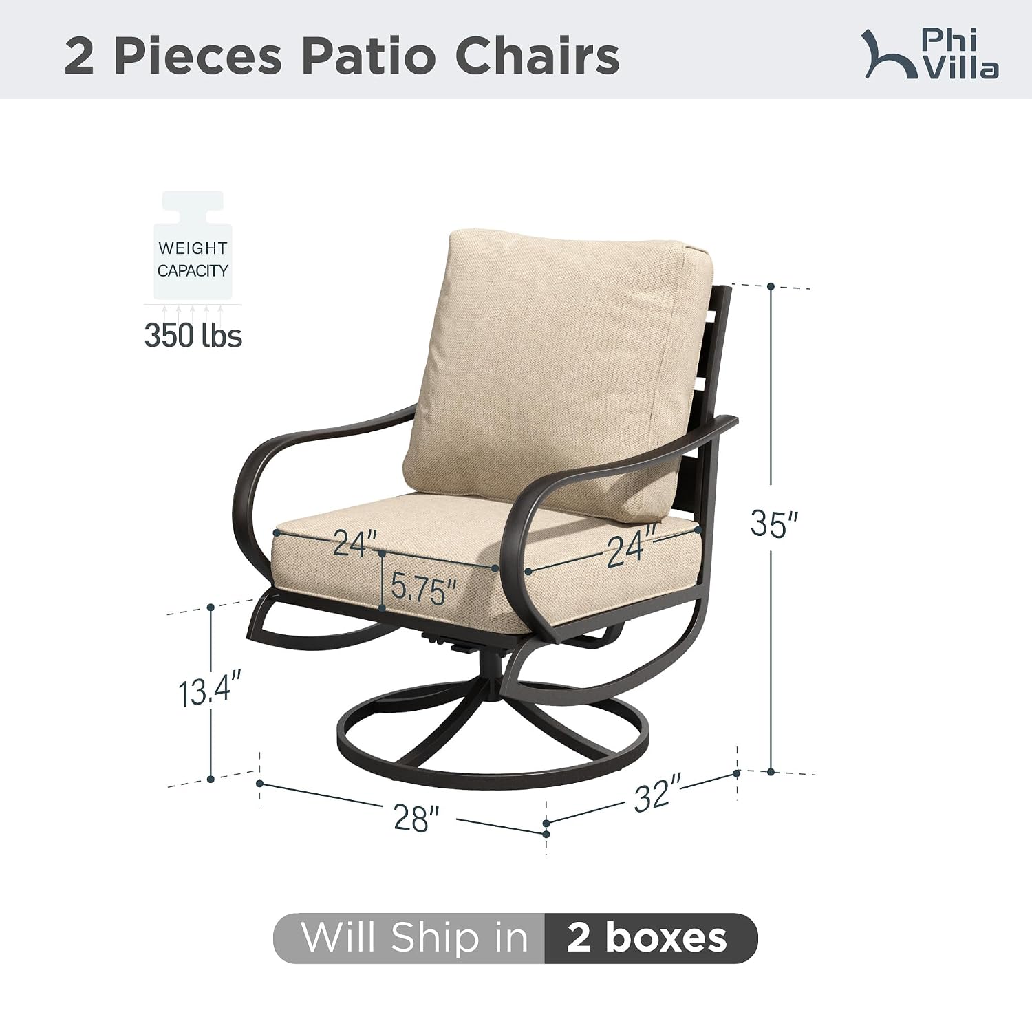 كرسي فناء دوار، طقم من قطعتين  - مراجعة Deck Chair Lounger وسعره