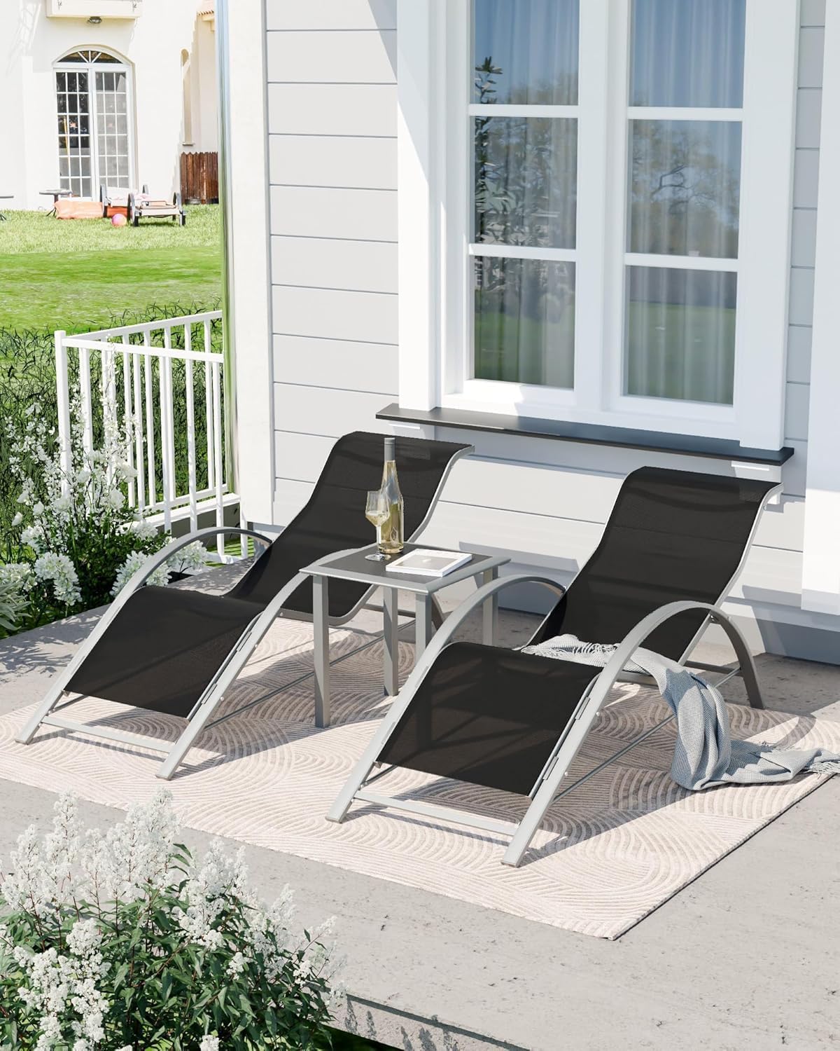 مجموعة من 3 كراسي استرخاء لحما - مراجعة Deck Chair Lounger وسعره
