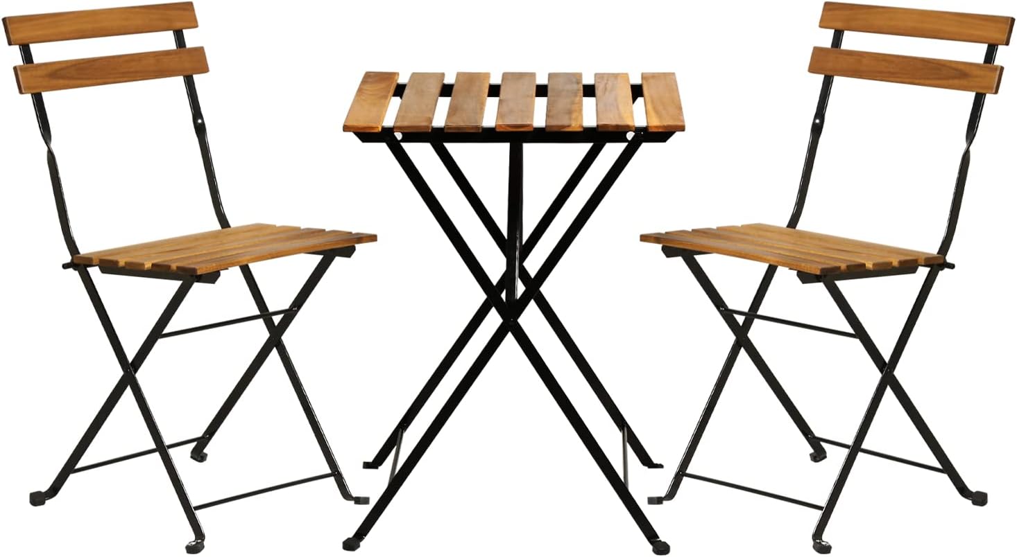 طقم بيسترو خشبي طبيعي قابل للط - مراجعة Outdoor Furniture One Piece وسعره
