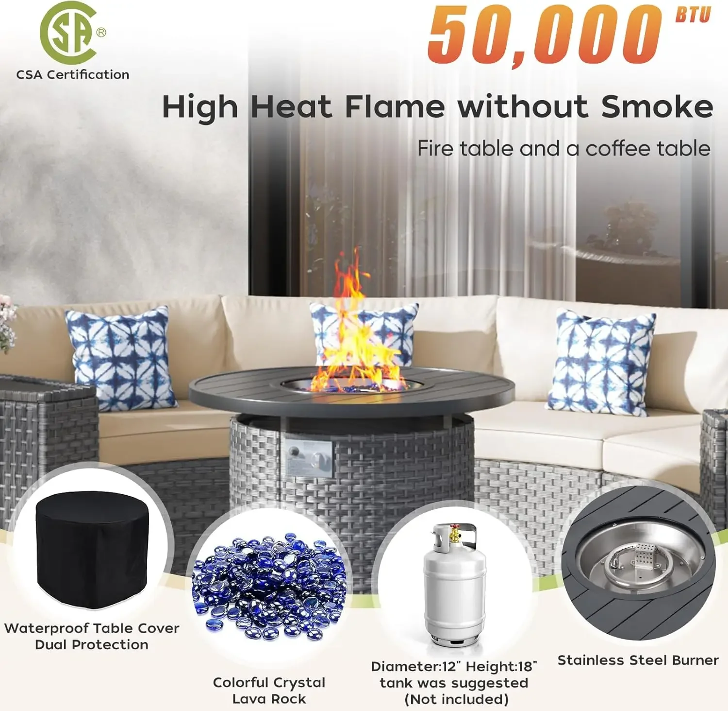 مجموعة أثاث الفناء مع طاولة حف - مراجعة Outdoor Furniture Fire Pit Set وسعره