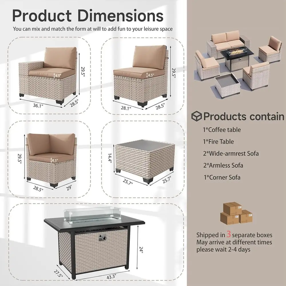 طقم أثاث خارجي مكون من 7 قطع م - مراجعة Outdoor Furniture Fire Pit Set وسعره