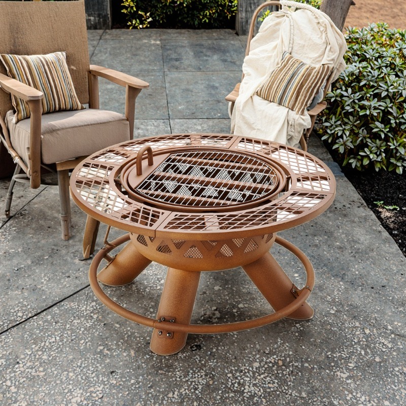 مجموعة شواء وتدفئة خارجية حديث - مراجعة Outdoor Furniture Fire Pit Set وسعره