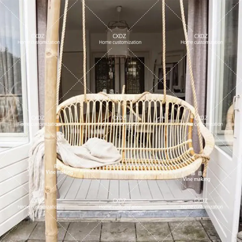كرسي معلق مزدوج من الروطان للا - مراجعة Outdoor Furniture Bali Style وسعره