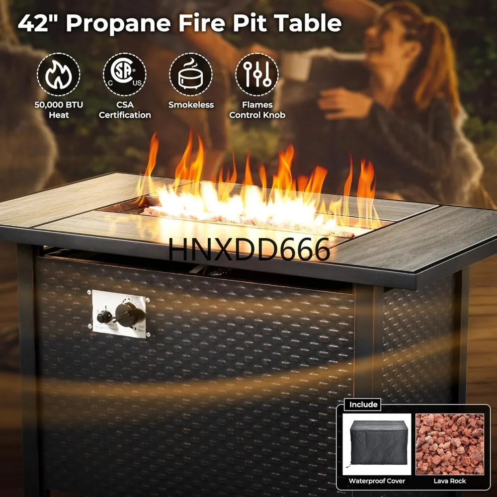 طقم أثاث خارجي مكون من 8 قطع م - مراجعة Outdoor Furniture Fire Pit Set وسعره
