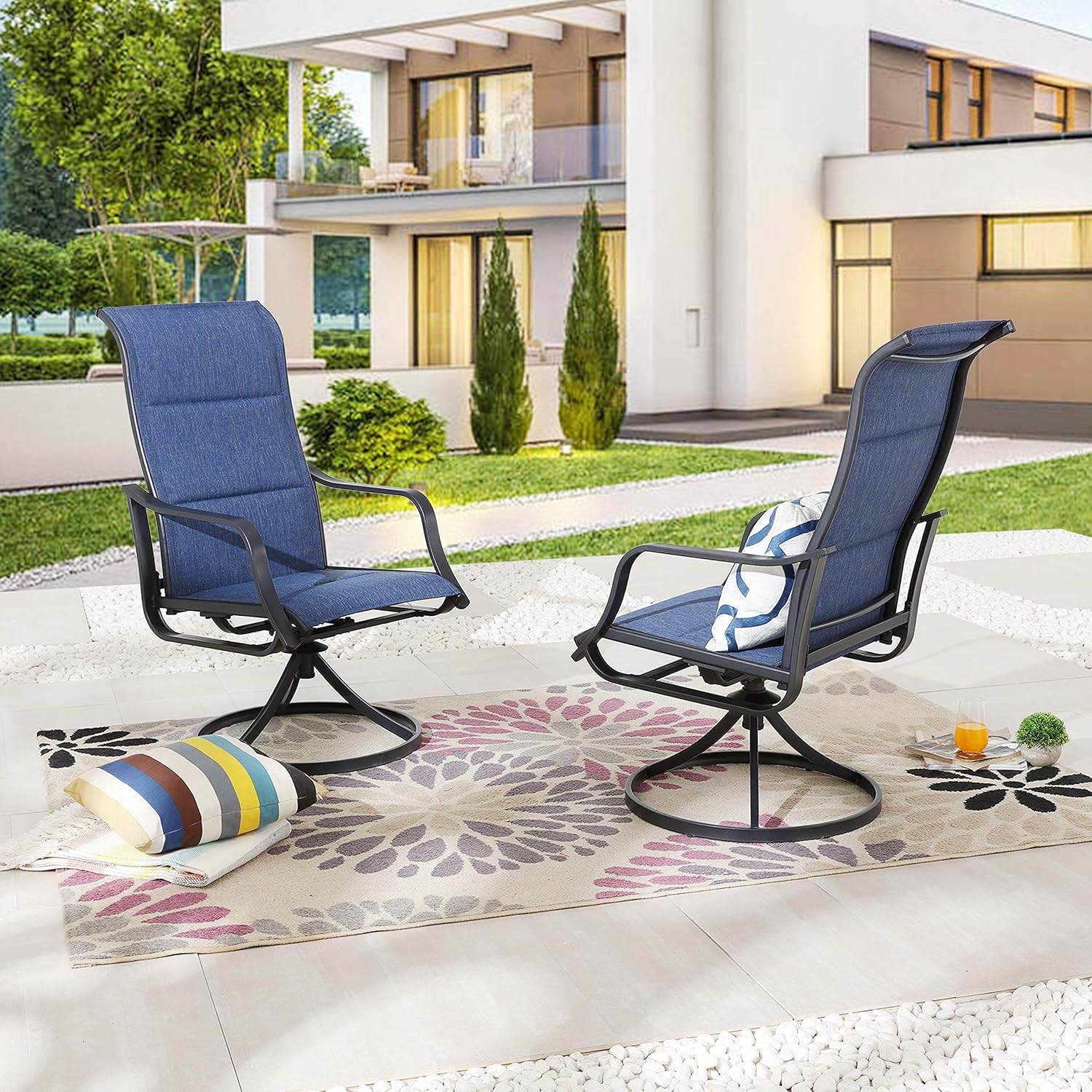 مجموعة من 4 كراسي طعام دوارة ل - مراجعة Deck Chair Lounger وسعره
