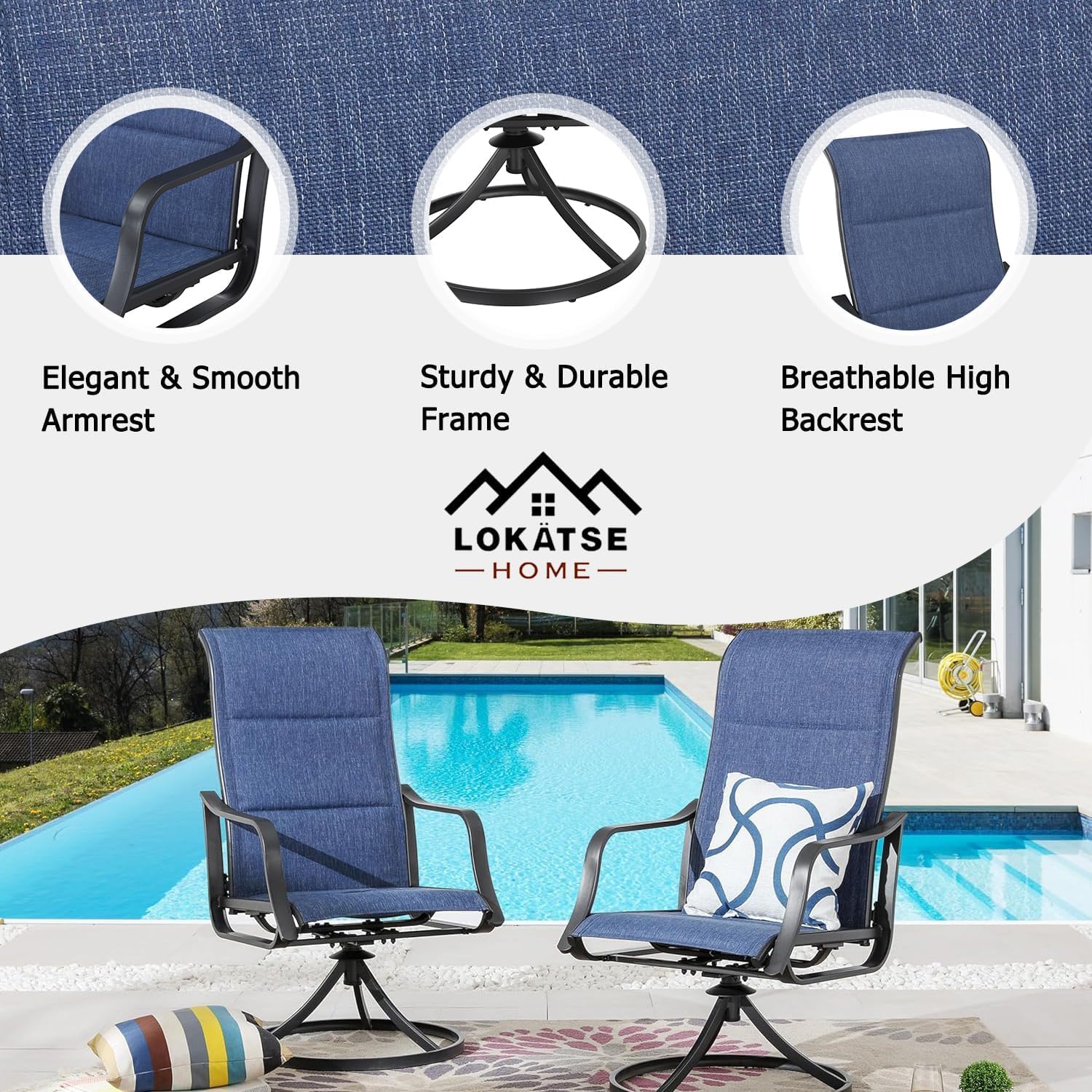مجموعة من 4 كراسي طعام دوارة ل - مراجعة Deck Chair Lounger وسعره